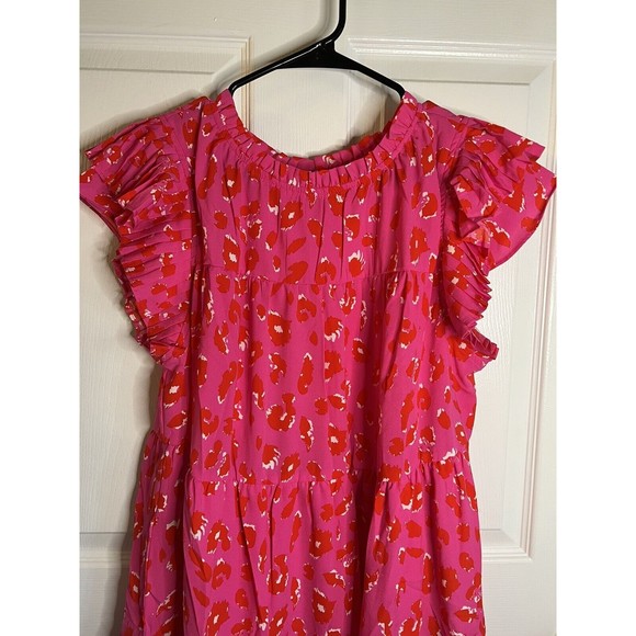 Women’s Pink Leopard Print Sleeveless Dress Size 1X NWOT - Picture 2 of 10